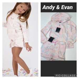New Andy & Evan  tie dye sweater & short set